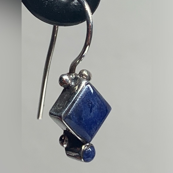 Early Silpada VERY RARE Sterling Silver & Sodalite Inlaid Petite Earrings - Picture 9 of 11